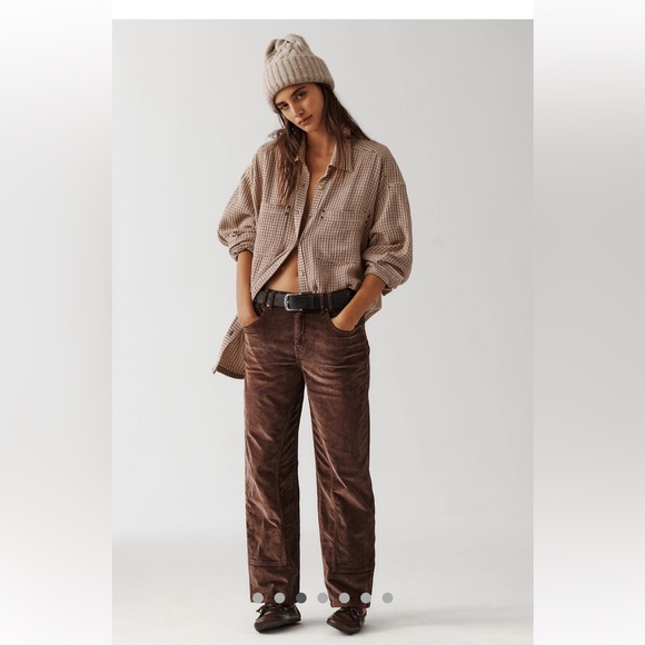 Free People We The Free Risk Taker Cord Jeans-Chocolate Truffle-NWOT - Picture 4 of 9
